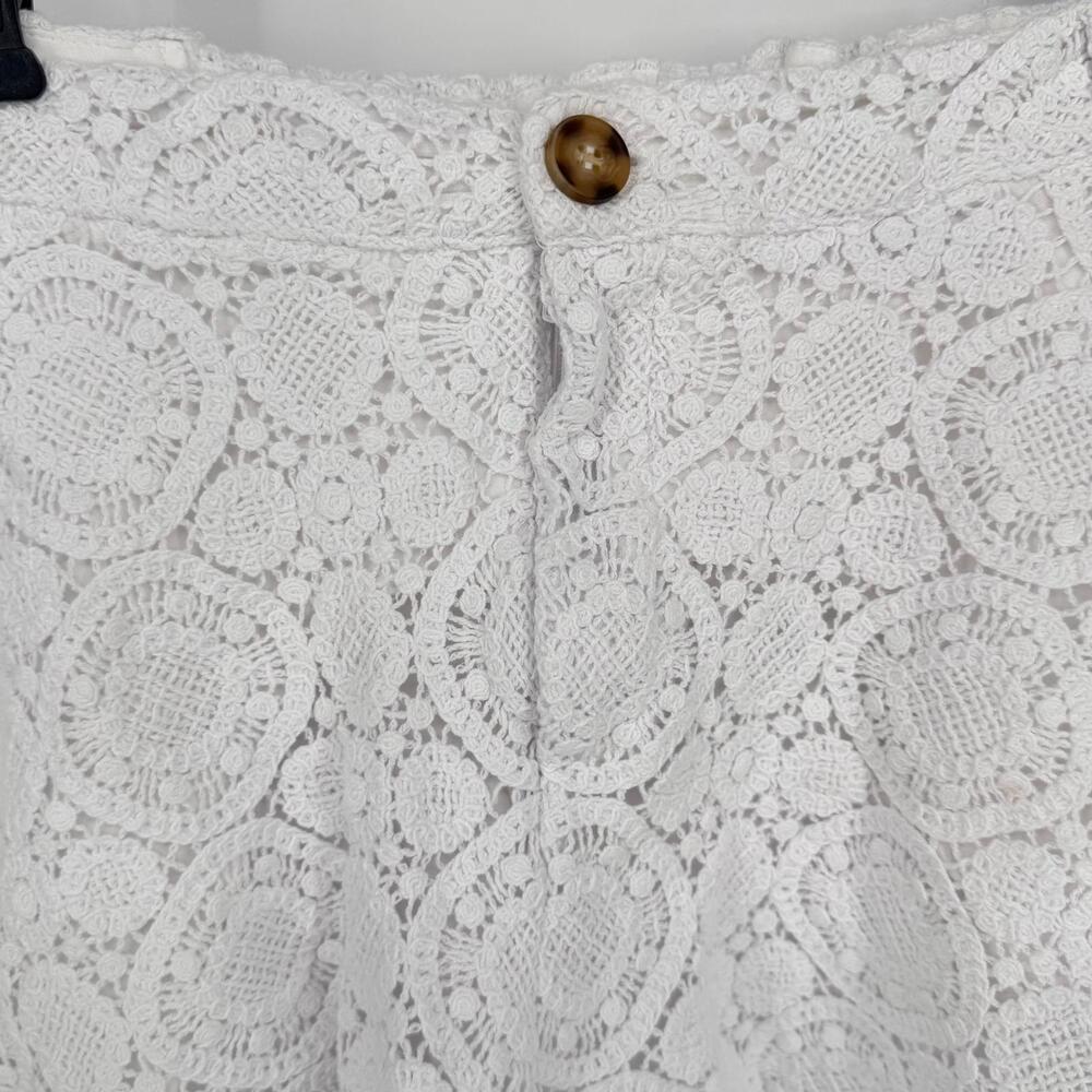 Anthropologie White Crochet Lace Shorts M - Picture 4 of 9